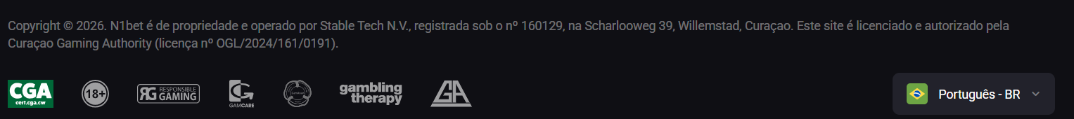 N1Bet Footer Legal